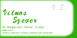 vilmos szever business card